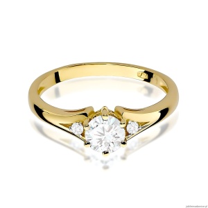 Pierścionek W0076 Diament laboratoryjny 0,50ct żółte złoto