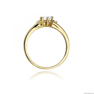 Pierścionek W0076 Diament laboratoryjny 0,50ct żółte złoto