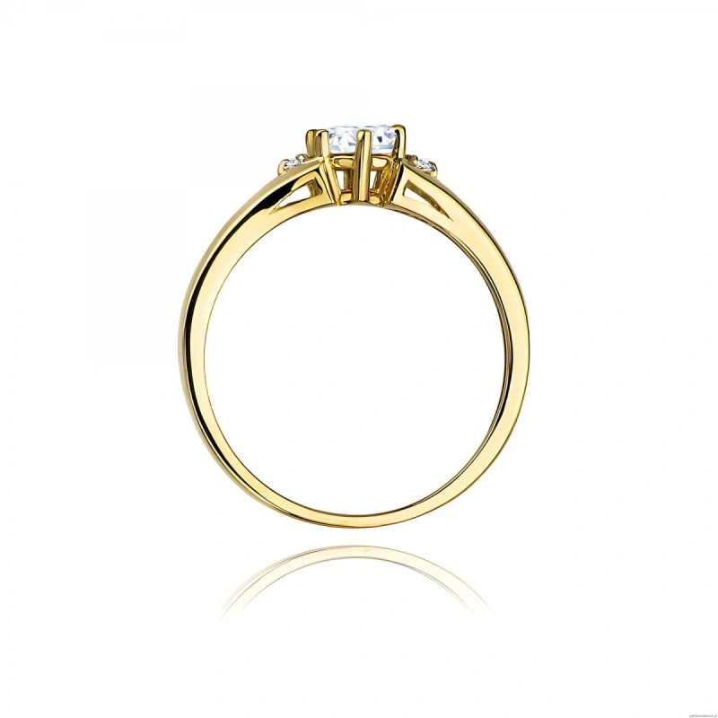 Pierścionek W0076 Diament laboratoryjny 0,50ct żółte złoto