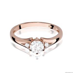Pierścionek W0076 Diament laboratoryjny 0,50ct różowe złoto