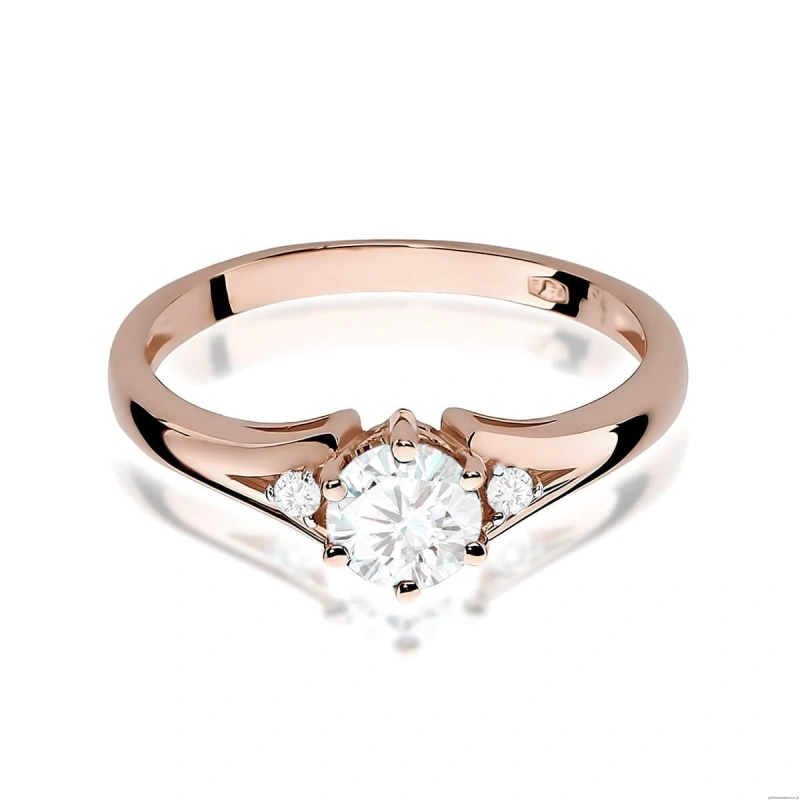 Pierścionek W0076 Diament laboratoryjny 0,50ct różowe złoto