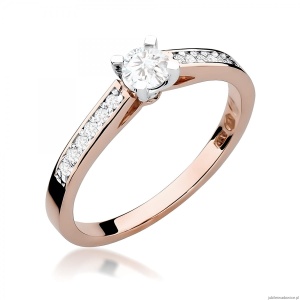 Pierścionek W0052 Diament Laboratoryjny 0,30ct różowe złoto
