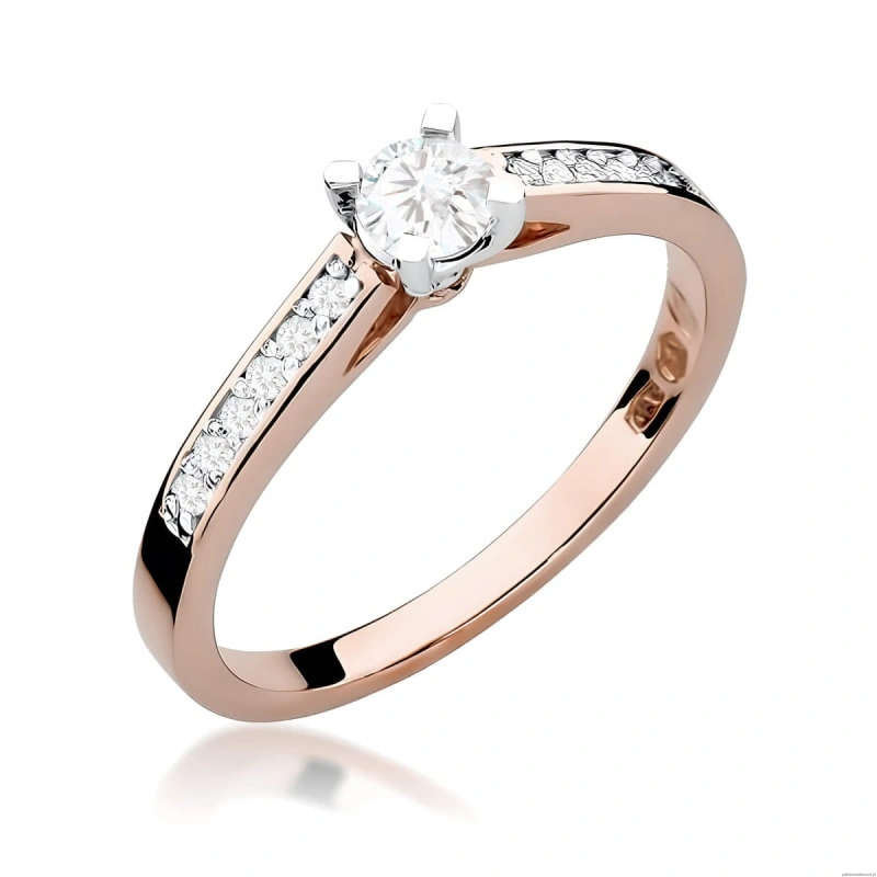 Pierścionek W0052 Diament Laboratoryjny 0,30ct różowe złoto