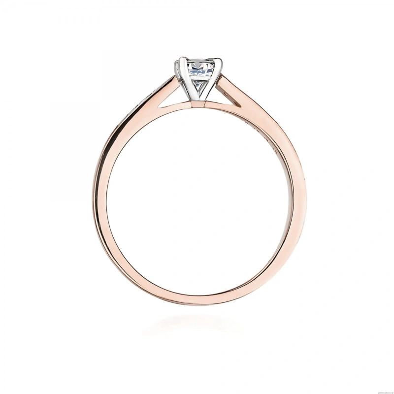 Pierścionek W0052 Diament Laboratoryjny 0,30ct różowe złoto