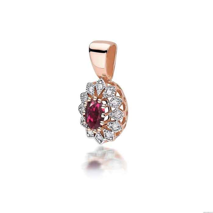Zawieszka Z0354 Rodolit 0,50ct różowe złoto