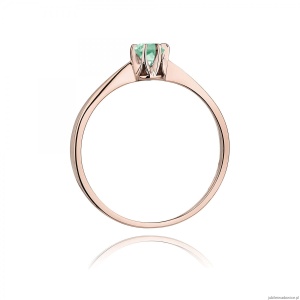Pierścionek W0111 Szmaragd 0,15ct różowe złoto