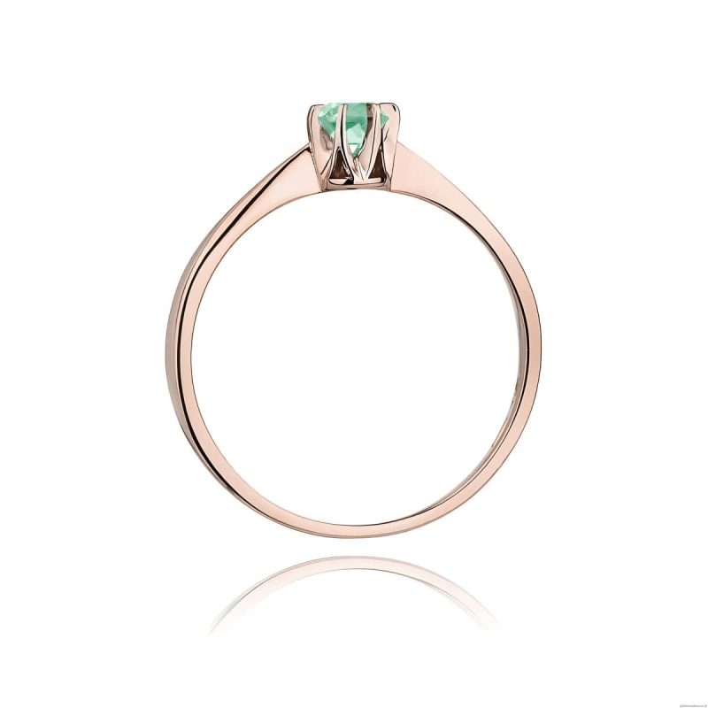 Pierścionek W0111 Szmaragd 0,15ct różowe złoto