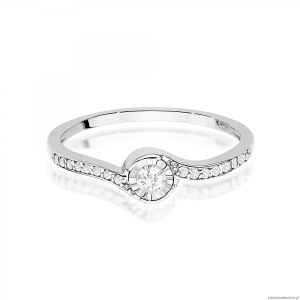 Pierścionek W0658 Diament 0,08ct białe złoto