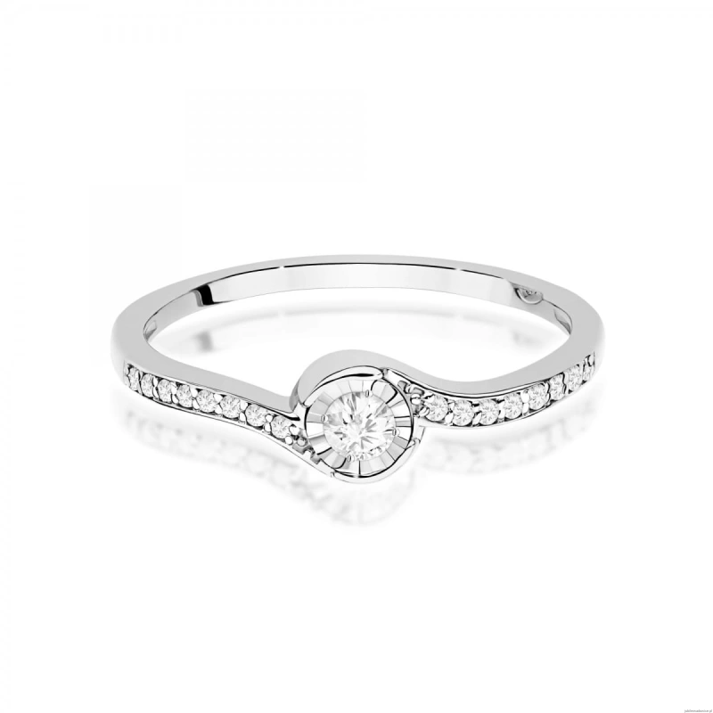 Pierścionek W0658 Diament 0,08ct białe złoto