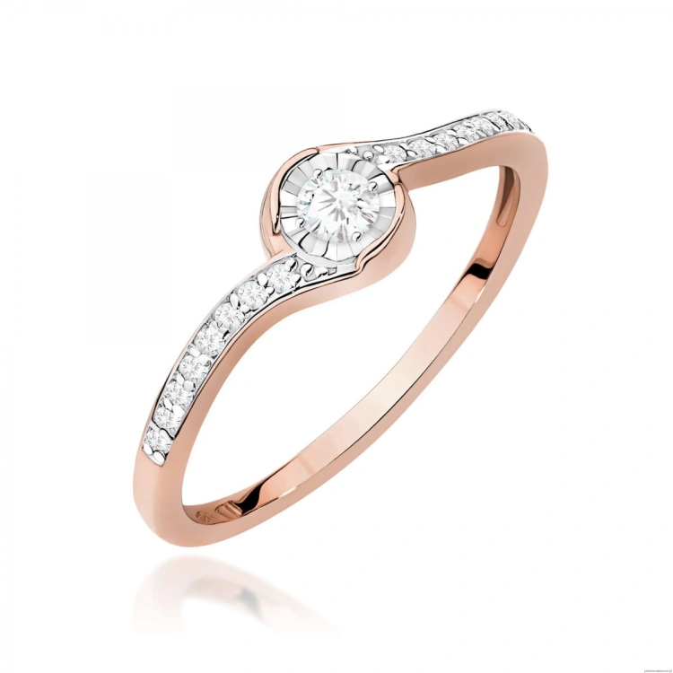 Pierścionek W0658 Diament 0,08ct różowe złoto