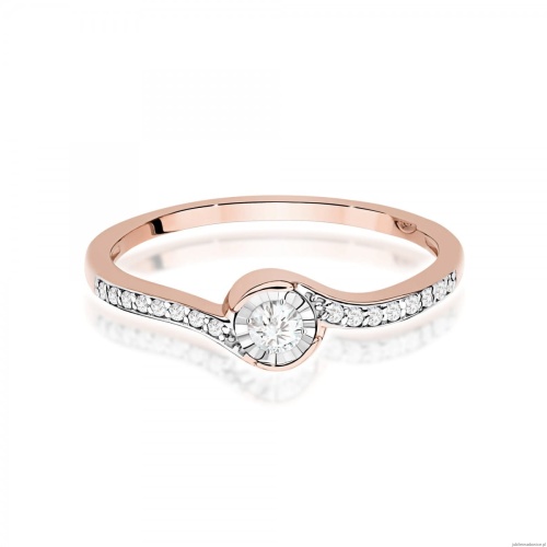 Pierścionek W0658 Diament 0,08ct różowe złoto
