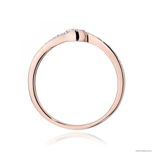 Pierścionek W0658 Diament 0,08ct różowe złoto