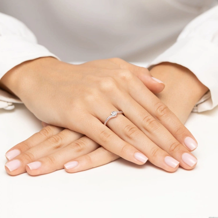 Pierścionek W0658 Diament 0,08ct różowe złoto
