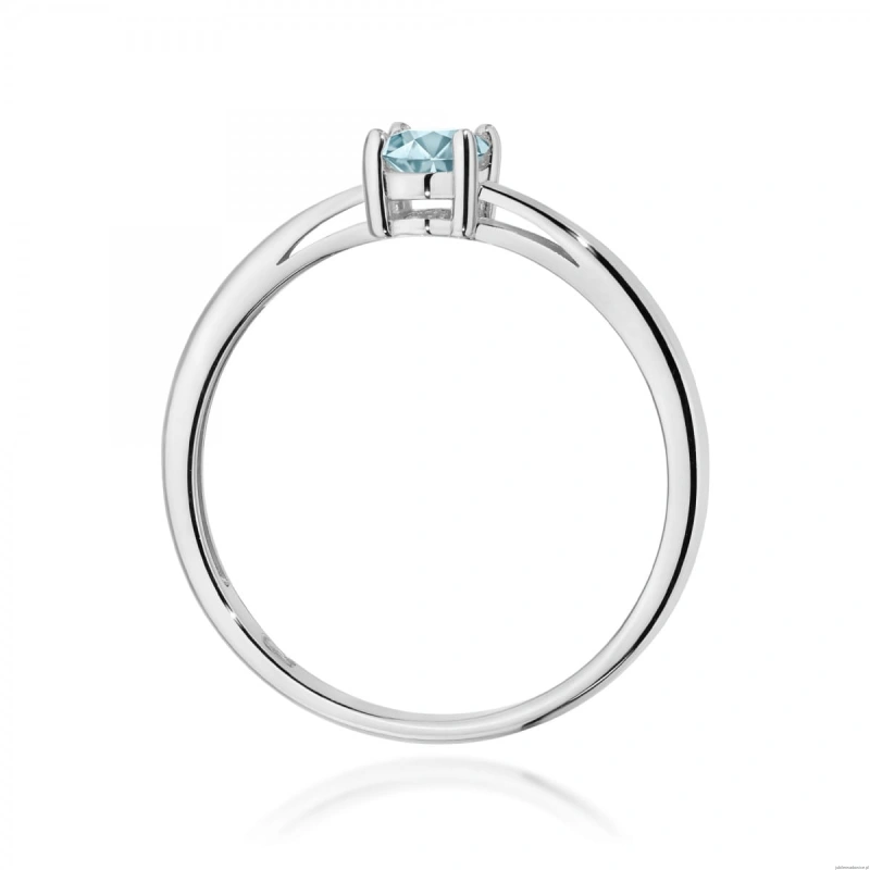 Pierścionek W0685 Akwamaryn 0,35ct białe złoto