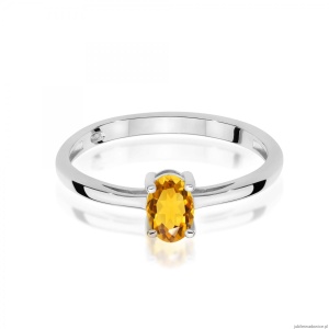 Pierścionek W0685 Cytryn 0,60ct białe złoto