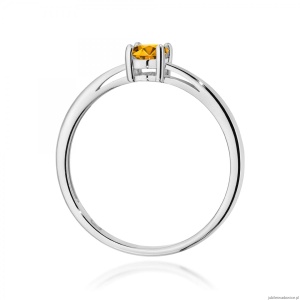 Pierścionek W0685 Cytryn 0,60ct białe złoto