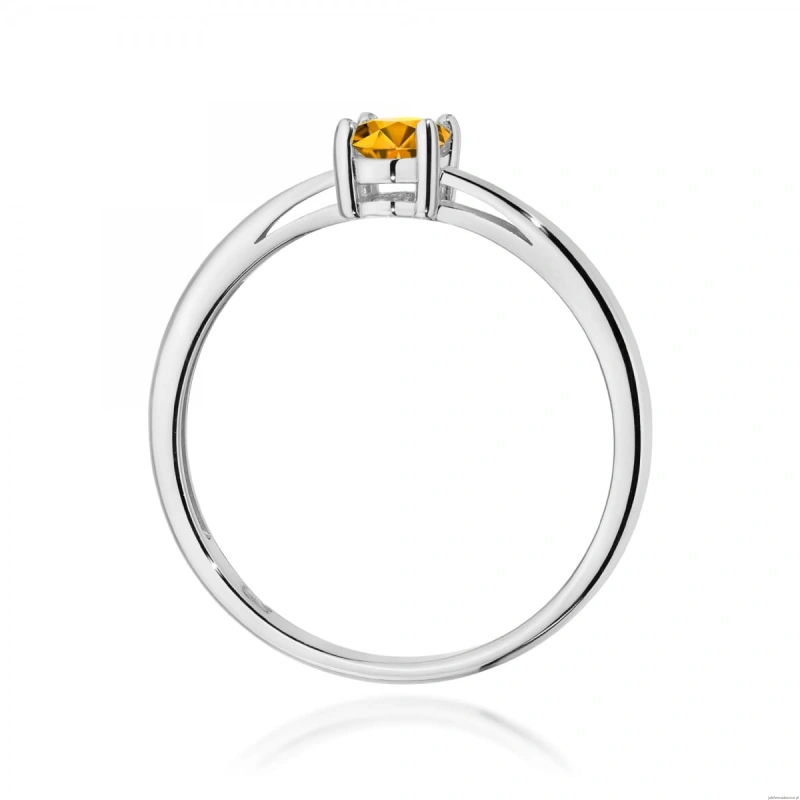 Pierścionek W0685 Cytryn 0,60ct białe złoto