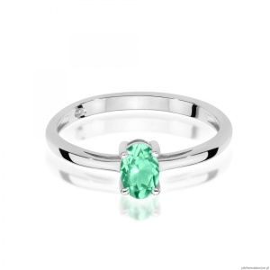 Pierścionek W0685 Szmaragd 0,40ct białe złoto