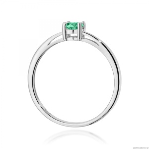 Pierścionek W0685 Szmaragd 0,40ct białe złoto