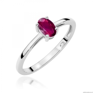 Pierścionek W0685 Rodolit 0,50ct białe złoto