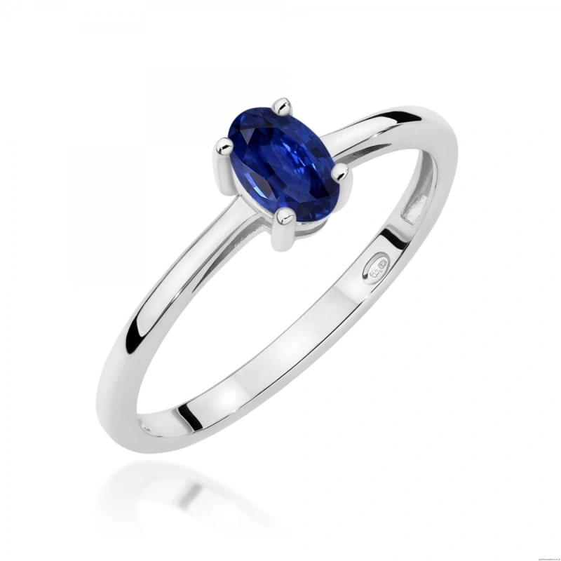 Pierścionek W0685 Szafir 0,70ct białe złoto
