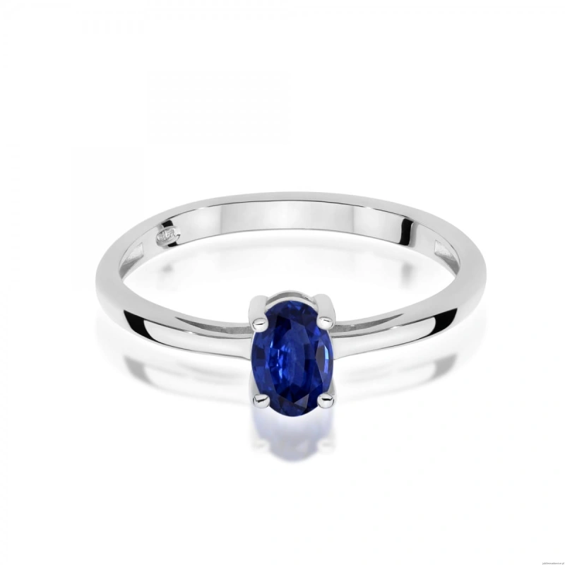 Pierścionek W0685 Szafir 0,70ct białe złoto