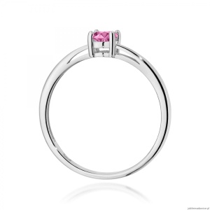 Pierścionek W0685 Szafir Różowy 0,45ct białe złoto