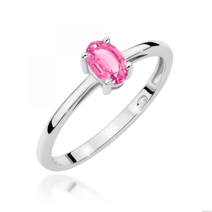 Pierścionek W0685 Topaz Różowy 0,50ct białe złoto