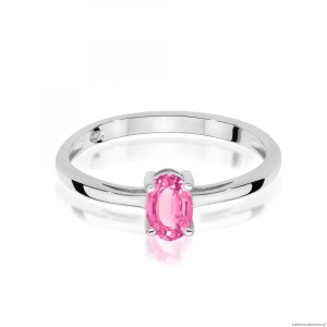 Pierścionek W0685 Topaz Różowy 0,50ct białe złoto