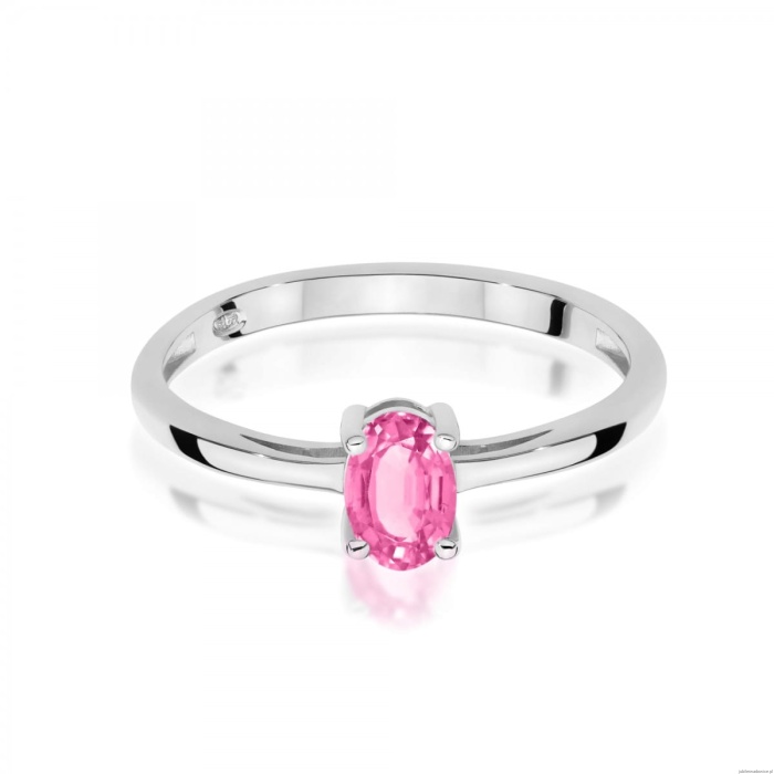 Pierścionek W0685 Topaz Różowy 0,50ct białe złoto