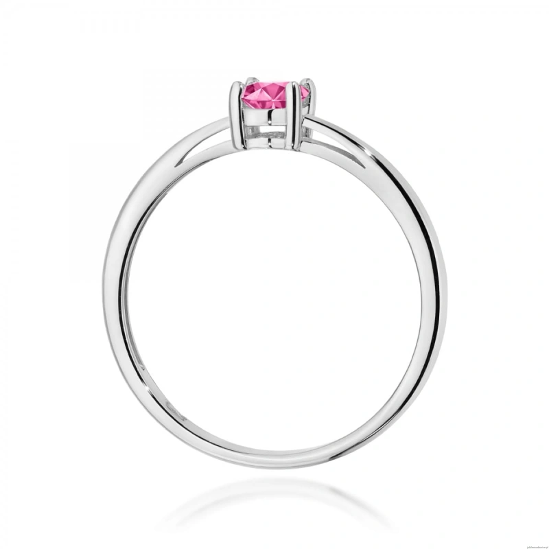 Pierścionek W0685 Topaz Różowy 0,50ct białe złoto