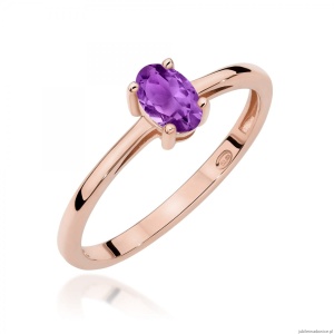 Pierścionek W0685 Ametyst 0,40ct różowe złoto