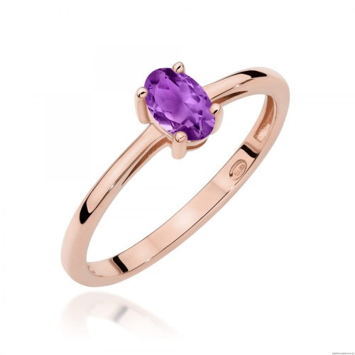 Pierścionek W0685 Ametyst 0,40ct różowe złoto