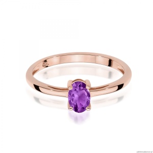 Pierścionek W0685 Ametyst 0,40ct różowe złoto