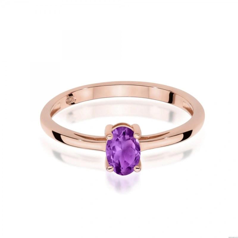 Pierścionek W0685 Ametyst 0,40ct różowe złoto