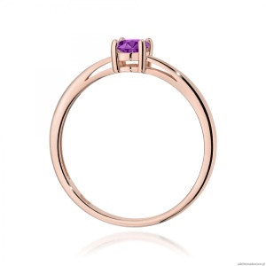Pierścionek W0685 Ametyst 0,40ct różowe złoto
