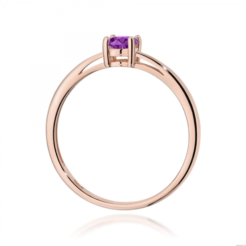 Pierścionek W0685 Ametyst 0,40ct różowe złoto
