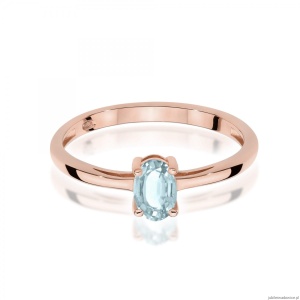 Pierścionek W0685 Akwamaryn 0,35ct różowe złoto