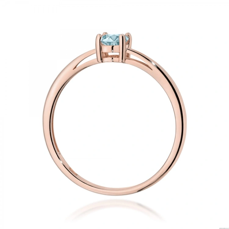 Pierścionek W0685 Akwamaryn 0,35ct różowe złoto