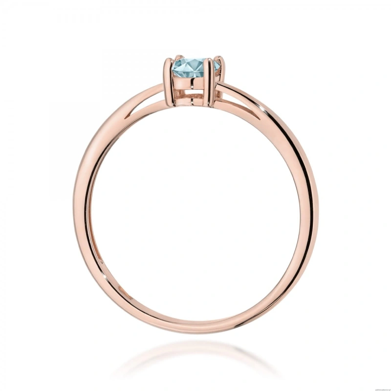 Pierścionek W0685 Akwamaryn 0,35ct różowe złoto