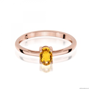 Pierścionek W0685 Cytryn 0,60ct różowe złoto