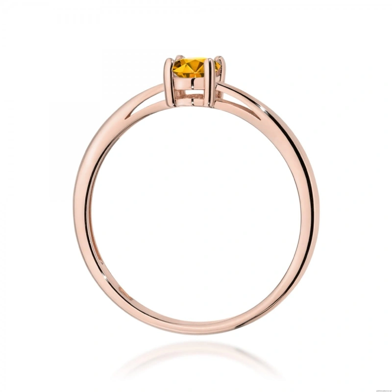 Pierścionek W0685 Cytryn 0,60ct różowe złoto