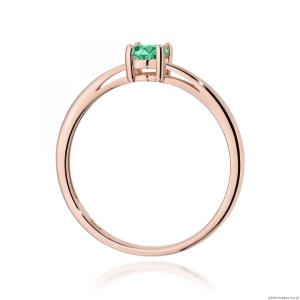 Pierścionek W0685 Szmaragd 0,40ct różowe złoto