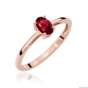 Pierścionek W0685 Granat 0,50ct różowe złoto