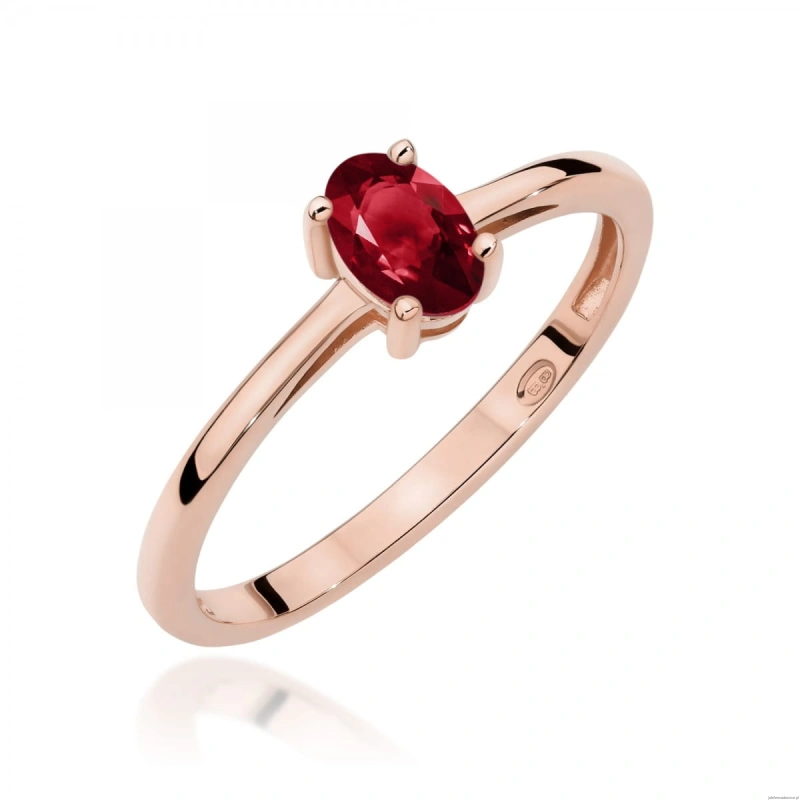 Pierścionek W0685 Granat 0,50ct różowe złoto