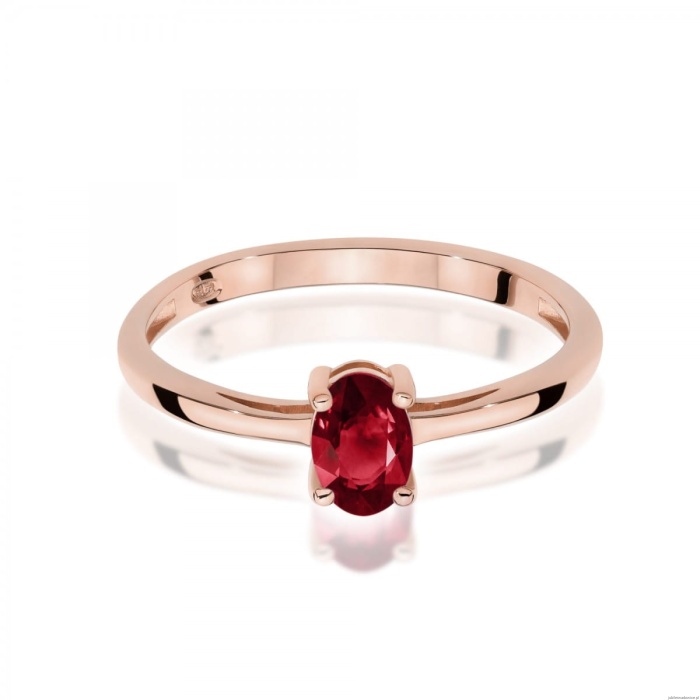 Pierścionek W0685 Granat 0,50ct różowe złoto