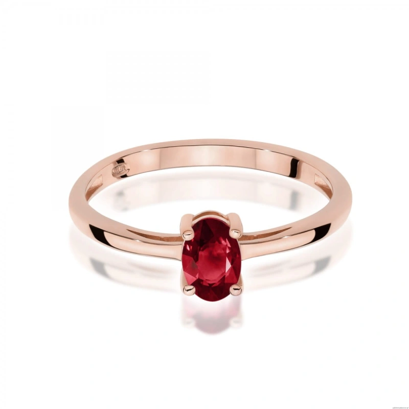 Pierścionek W0685 Granat 0,50ct różowe złoto