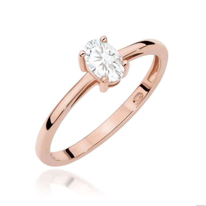 Pierścionek W0685 Diament Laboratoryjny 0,40ct różowe złoto