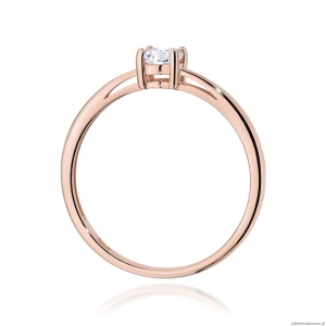 Pierścionek W0685 Diament Laboratoryjny 0,40ct różowe złoto