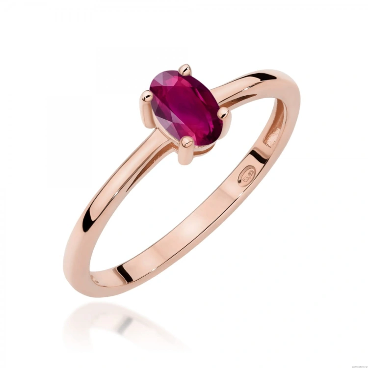 Pierścionek W0685 Rodolit 0,50ct różowe złoto